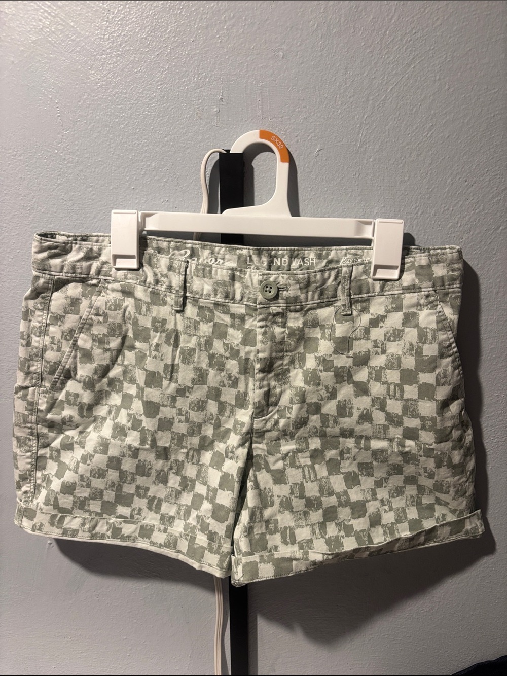 NWOT Eddie Bauer legend wash stretch sage green checkered shorts